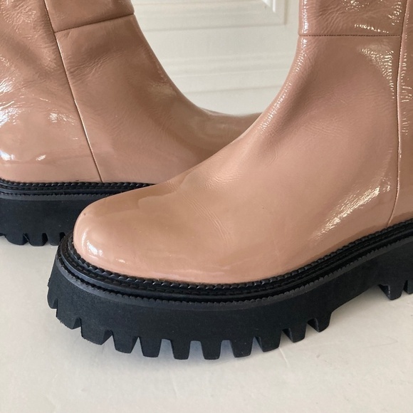 NIB Seychelles Anthropologie Last Chance Beige Patent Leather Boots Sz 7 - Picture 5 of 12
